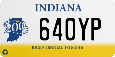 IN license plate 640YP