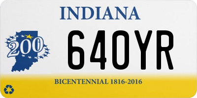 IN license plate 640YR