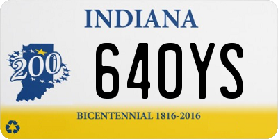 IN license plate 640YS