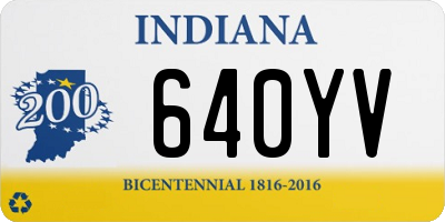 IN license plate 640YV