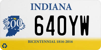 IN license plate 640YW