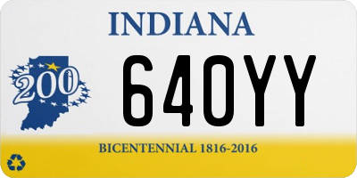 IN license plate 640YY