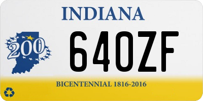 IN license plate 640ZF