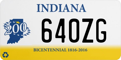 IN license plate 640ZG