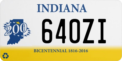 IN license plate 640ZI