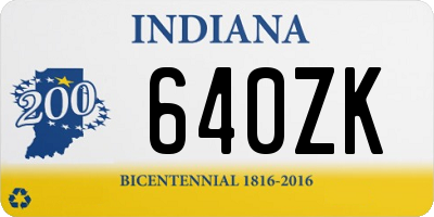 IN license plate 640ZK