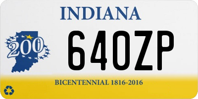 IN license plate 640ZP