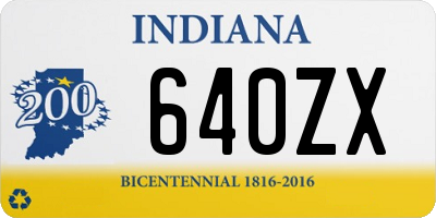 IN license plate 640ZX