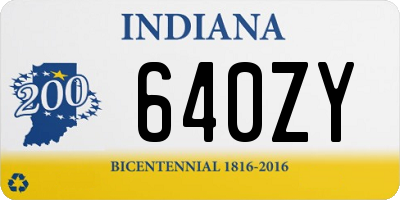 IN license plate 640ZY