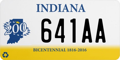 IN license plate 641AA