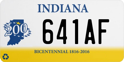 IN license plate 641AF