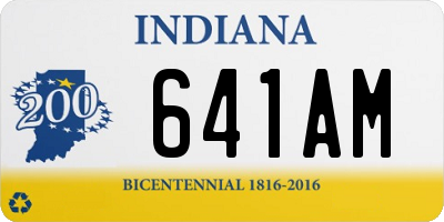 IN license plate 641AM