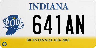 IN license plate 641AN