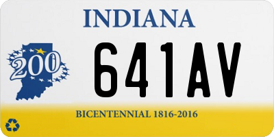 IN license plate 641AV