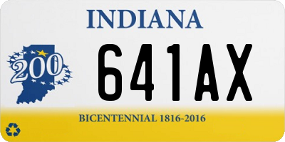 IN license plate 641AX