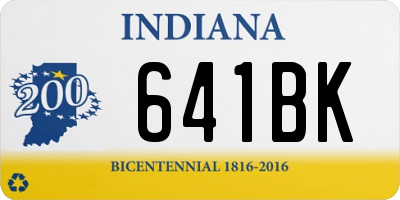 IN license plate 641BK