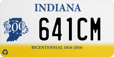 IN license plate 641CM