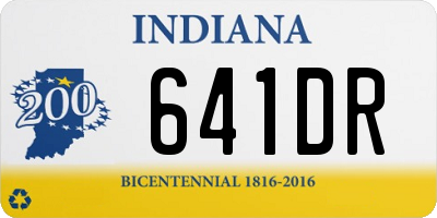 IN license plate 641DR