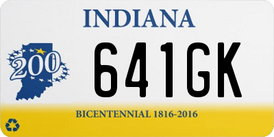 IN license plate 641GK