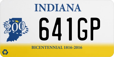 IN license plate 641GP