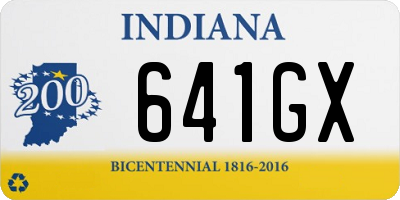 IN license plate 641GX