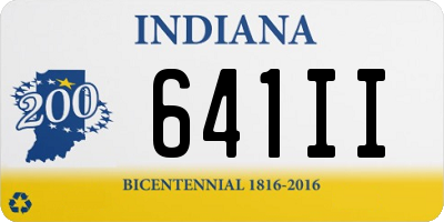 IN license plate 641II