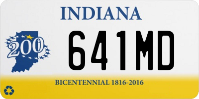 IN license plate 641MD