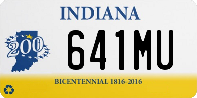 IN license plate 641MU