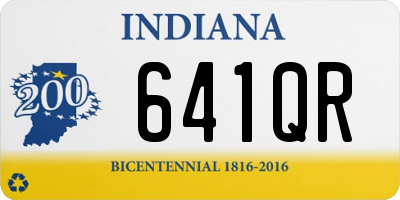 IN license plate 641QR