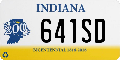 IN license plate 641SD