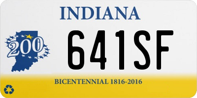 IN license plate 641SF