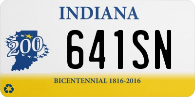 IN license plate 641SN