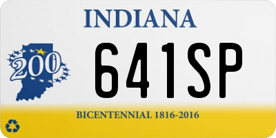 IN license plate 641SP