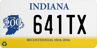 IN license plate 641TX