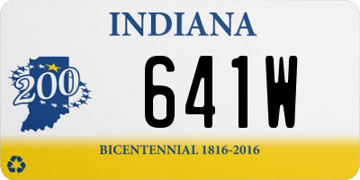 IN license plate 641W