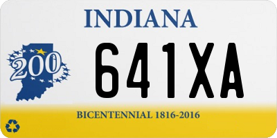 IN license plate 641XA