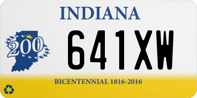 IN license plate 641XW