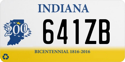 IN license plate 641ZB