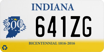 IN license plate 641ZG