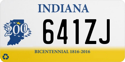 IN license plate 641ZJ