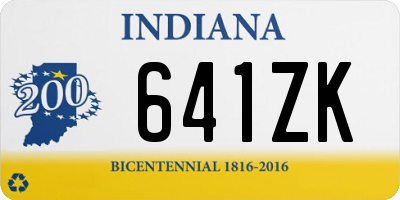 IN license plate 641ZK