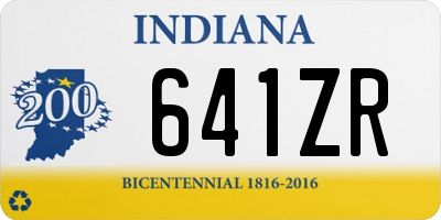 IN license plate 641ZR
