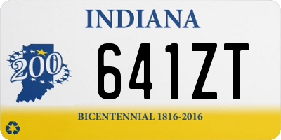 IN license plate 641ZT