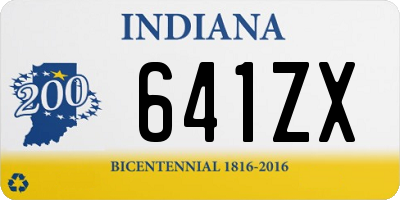 IN license plate 641ZX