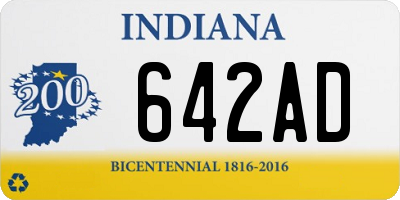 IN license plate 642AD