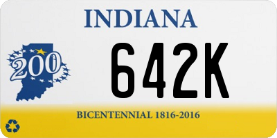 IN license plate 642K