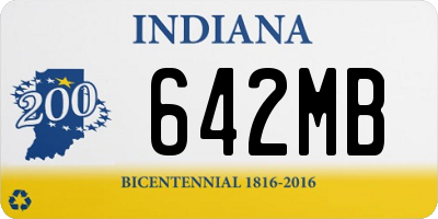 IN license plate 642MB