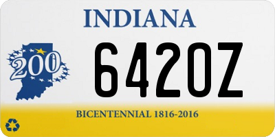 IN license plate 642OZ