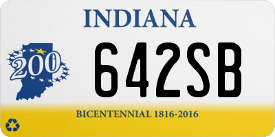 IN license plate 642SB