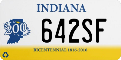 IN license plate 642SF